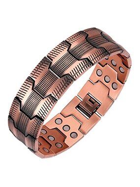 Mens Copper Bracelet Magnetic Adjustable Link Bracelet Pure Copper Chain